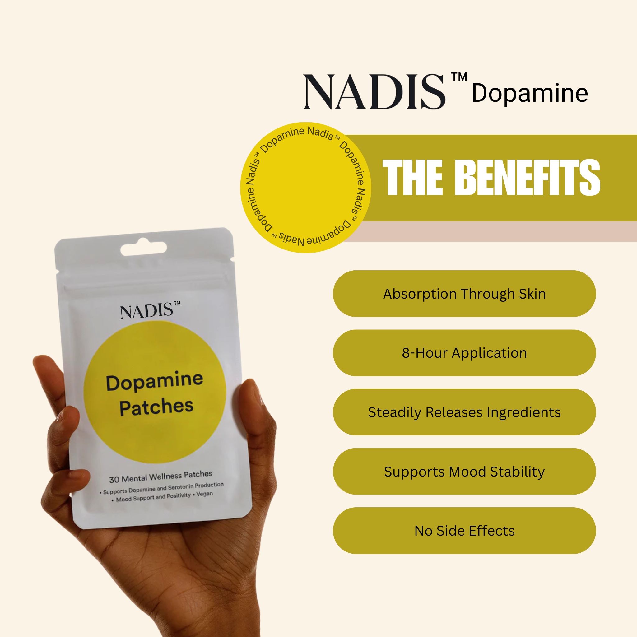 Nadis™ Uplift+ Mood & Focus Patches for Daily Drive, Clarity & Emotional Balance